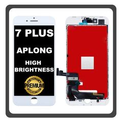 HQ OEM Συμβατό Με Apple iPhone 7+, iPhone7 Plus (A1661, A1784) APLONG High Brightness LCD Display Screen Assembly Οθόνη + Touch Screen Digitizer Μηχανισμός Αφής White Άσπρο (Premium A+) (Lifetime Warranty Για Συνεργάτες B2B​)