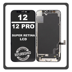 Γνήσια Original Apple iPhone 12, iPhone12 (A2403, A2172), iPhone 12 Pro (A2407, A2341) Super Retina XDR OLED LCD Display Screen Assembly Οθόνη + Touch Screen Digitizer Μηχανισμός Αφής Black Μαύρο (Ref By Apple) (Lifetime Warranty Για Συνεργατες B2B​)