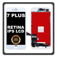 Γνήσια Original For Apple iPhone 7+, iPhone7 Plus (A1661, A1784) Retina IPS LCD Display Screen Assembly Οθόνη + Touch Screen Digitizer Μηχανισμός Αφής White Άσπρο (Lifetime Warranty Για Συνεργατες B2B​)