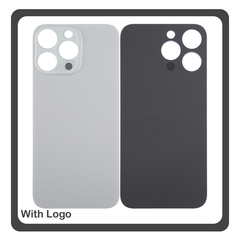 HQ OEM Συμβατό Με Apple iPhone 15 Pro, iPhone 15Pro (A2848, A3101) Aftermarket Rear Back Battery Cover with Camera Big Hole Πίσω Κάλυμμα Πλάτη Καπάκι Μπαταρίας Natural Titanium Γκρι (Premium A+)