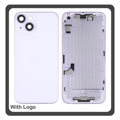 HQ OEM Συμβατό Με iPhone 14 Plus, iPhone 14+ (A2886, A2632) Rear Back Battery Cover Middle Frame- Housing Πίσω Κάλυμμα Καπάκι Πλάτη Μπαταρίας - Σασί + Side Keys Πλαϊνά πλήκτρα  + Sim Tray Θήκη Κάρτας Purple Μωβ​ (Premium A+)