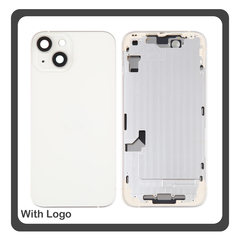 HQ OEM Συμβατό Με Apple iPhone 14, iPhone14 (A2882, A2649) Rear Back Battery Cover Middle Frame- Housing Πίσω Κάλυμμα Καπάκι Πλάτη Μπαταρίας - Σασί + Side Keys Πλαϊνά πλήκτρα  + Sim Tray Θήκη Κάρτας White Άσπρο (Premium A+)