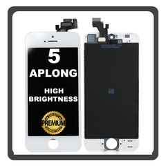HQ OEM Συμβατό Με Apple iPhone 5 (A1428, A1429) APLONG High Brightness LCD Display Screen Assembly Οθόνη + Touch Screen Digitizer Μηχανισμός Αφής White Άσπρο (Premium A+) (Lifetime Warranty Για Συνεργάτες B2B​)