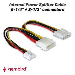 Gembird Internal Power Splitter Cable 5-1/4” + 3-1/2” Connectors