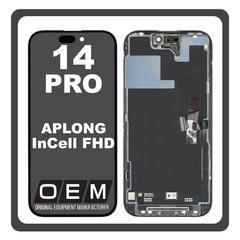 HQ OEM Συμβατό Με Apple iPhone 14 Pro (A2890, A2650) APLONG InCell FHD, InCell-FHD LCD Display Screen Assembly Οθόνη + Touch Screen Digitizer Μηχανισμός Αφής Black Μαύρο (Premium A+) (Lifetime Warranty Για Συνεργατες B2B​)