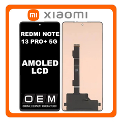 HQ OEM Συμβατό Με Xiaomi Redmi Note 13 Pro Plus 5G, Redmi Note 13 Pro+ 5G (23090RA98C, 23090RA98G) AMOLED LCD Display Screen Assembly Οθόνη + Touch Screen Digitizer Μηχανισμός Αφής Black Μαύρο (Premium A+)