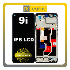 Γνήσια Original Realme 9i 4G (RMX3491) IPS LCD Display Screen Assembly Οθόνη + Touch Screen Digitizer Μηχανισμός Αφής + Frame Bezel Πλαίσιο Σασί Black Μαύρο 4909568 (Service Pack By Realme)