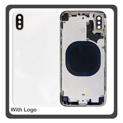 OEM HQ Apple Iphone X Back Battery Cover- Housing Καπάκι Μπαταρίας- Σασί + Πλαινά πλήκτρα Side Keys + Θήκη Κάρτας Sim Holder White