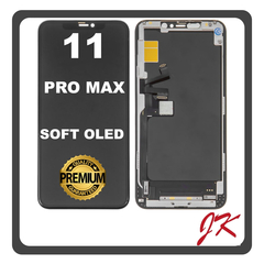 HQ OEM Συμβατό Με Apple iPhone 11 Pro Max, iPhone11 ProMax (A2218, A2161) JK SOFT OLED LCD Display Screen Assembly Οθόνη + Touch Screen Digitizer Μηχανισμός Αφής Black Μαύρο (Premium A+)
