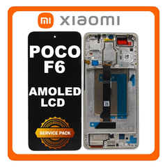 Γνήσια Original Xiaomi Poco F6 5G (24069PC21G) AMOLED LCD Display Screen Assembly Οθόνη + Touch Screen Digitizer Μηχανισμός Αφής + Frame Bezel Πλαίσιο Σασί Gold Χρυσό 5600050N16T00 (Service Pack By Xiaomi)