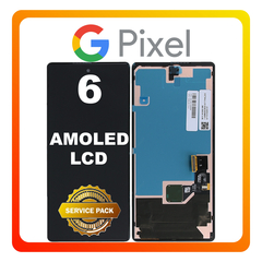 Γνήσια Original Google Pixel 6 (GB7N6, G9S9B16) AMOLED LCD Display Screen Assembly Οθόνη + Touch Screen Digitizer Μηχανισμός Αφής Black Μαύρο G949-00175-01 (Service Pack By Google)