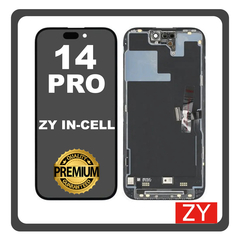 HQ OEM Συμβατό Με Apple iPhone 14 Pro (A2890, A2650) ZY InCell LCD Display Screen Assembly Οθόνη + Touch Screen Digitizer Μηχανισμός Αφής With IC Removable Black Μαύρο (Premium A+)