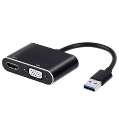 Adapter Detech, usb 3.0 – Hdmi+vga, Gray - 17843