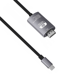 Cable Detech, usb-c – Hdmi, 2.0m, 4k, 60hz, Braided, Gray - 18394