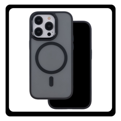 Θήκη Πλάτης - Back Cover, Silicone Σιλικόνη Black Μαύρο Frozen Mag Case For iPhone 15 Pro Max