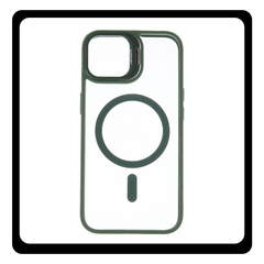 Θήκη Πλάτης - Back Cover, Silicone Σιλικόνη Green Πράσινο Extra Lens Mag Case iPhone 15 Pro