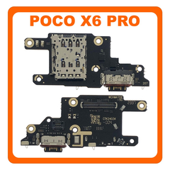 HQ OEM Συμβατό Με Xiaomi Poco X6 Pro 5G (2311DRK48G, 2311DRK48I), USB Type-C Charging Dock Connector Flex Sub Board, Καλωδιοταινία Υπό Πλακέτα Φόρτισης + Microphone Μικρόφωνο (Premium A+)