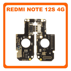 HQ OEM Συμβατό Με Original Xiaomi Redmi Note 12S (2303CRA44A, 23030RAC7Y) USB Type-C Charging Dock Connector Flex Sub Board, Καλωδιοταινία Υπό Πλακέτα Φόρτισης + Microphone Μικρόφωνο (Premium A+)