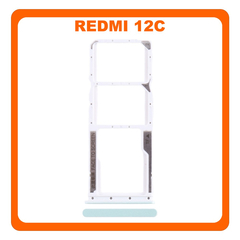Γνήσια Original Με Xiaomi Redmi 12C (22120RN86G, 22120RN86I) SIM Card Tray + Micro SD Tray Slot Υποδοχέας Βάση Θήκη Κάρτας SIM Mint Green Πράσινο (Service Pack By Xiaomi)