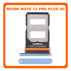 Γνήσια Original Xiaomi Redmi Note 12 Pro+ (22101316UCP, 22101316UG) SIM Card Tray Υποδοχέας Βάση Θήκη Κάρτας SIM Iceberg Blue Μπλε (Service Pack By Xiaomi)
