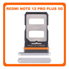 Γνήσια Original Xiaomi Redmi Note 12 Pro+ (22101316UCP, 22101316UG) SIM Card Tray Υποδοχέας Βάση Θήκη Κάρτας SIM Arctic White Άσπρο (Service Pack By Xiaomi)