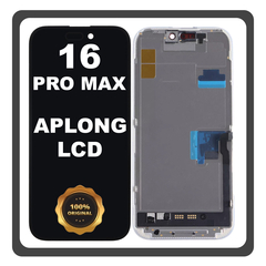 Γνήσια Original For Apple iPhone 16 Pro Max (A3296, A3084) APLONG LCD Display Screen Assembly Οθόνη + Touch Screen Digitizer Μηχανισμός Αφής Space Black Μαύρο (Lifetime Warranty Για Συνεργατες B2B​)