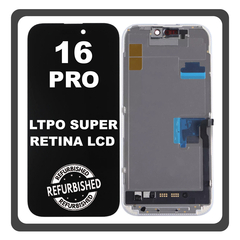 iPhone 16 Pro, iPhone 16Pro (A3293, A3083) LTPO Super Retina XDR OLED Οθόνη LCD Display Screen Assembly Οθόνη + Touch Screen Digitizer Μηχανισμός Αφής Black Μαύρο (Ref By Apple) (Lifetime Warranty Για Συνεργατες B2B​)