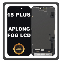 Γνήσια Original FOG For Apple iPhone 15 Plus, iPhone 15+ (A3094, A2847, A3093, A3096) Super Retina XDR OLED LCD Display Screen Assembly Οθόνη + Touch Screen Digitizer Μηχανισμός Αφής Midnight Μαύρο (Lifetime Warranty Για Συνεργατες B2B​)