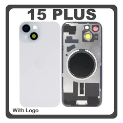 HQ OEM Συμβατό Με Apple iPhone 15 Plus, iPhone 15+ (A3094, A2847) Rear Back Battery Cover Πίσω Κάλυμμα Καπάκι Πλάτη Μπαταρίας + Metal Plate + Camera Lens Τζαμάκι Κάμερας + Magsafe Blue Μπλε (Premium A+)
