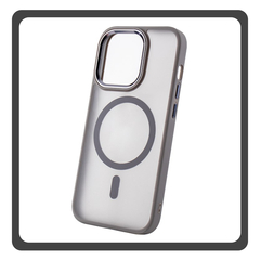 Θήκη Πλάτης - Back Cover, Silicone Σιλικόνη Gray Γκρι Frozen Mag Case For iPhone 15 Pro