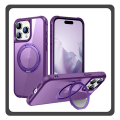 Θήκη Πλάτης - Back Cover, Silicone Σιλικόνη Purple Μωβ Mag Ring Rotating Case iPhone 15 Pro Max