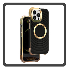 Θήκη Πλάτης - Back Cover, Silicone Σιλικόνη Black Μαύρο Circle Glam Mag Case iPhone 15