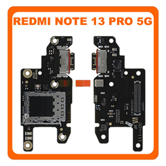 Γνήσια Original Xiaomi Redmi Note 13 Pro 5G (2312DRA50C, 2312CRAD3C), USB Type-C Charging Dock Connector Flex Sub Board, Καλωδιοταινία Υπό Πλακέτα Φόρτισης + Microphone Μικρόφωνο 5600040N1600 (Service Pack By Xiaomi)