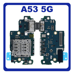 HQ OEM Συμβατό Με Samsung Galaxy A53 5G (SM-A536B, SM-A536B/DS) USB Type-C Charging Dock Connector Flex Sub Board, Καλωδιοταινία Υπό Πλακέτα Φόρτισης + Microphone Μικρόφωνο + Sim Reader Αναγνώστης Κάρτας (Premium A+)