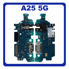 HQ OEM Συμβατό Με Samsung Galaxy A25 5G (SM-A256E, SM-A256E/DS) USB Type-C Charging Dock Connector Flex Sub Board, Καλωδιοταινία Υπό Πλακέτα Φόρτισης + Microphone Μικρόφωνο + Audio Jack Θύρα Ακουστικών (Premium A+)