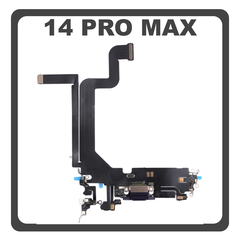 Γνήσια Original For Apple iPhone 14 Pro Max, iPhone 14 ProMax (A2894, A2651), Charging Dock Connector Lightning Flex Καλωδιοταινία Κονέκτορας Φόρτισης + Microphone Μικρόφωνο Deep Purple Μωβ Pulled