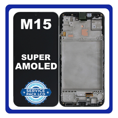 Γνήσια Original Samsung Galaxy M15 5G (SM-M156B, SM-M156B/DS) Super AMOLED LCD Display Screen Assembly Οθόνη + Touch Screen Digitizer Μηχανισμός Αφής + Frame Bezel Brave Black Μαύρο GH82-34684A GH82-34683A (Service Pack By Samsung)