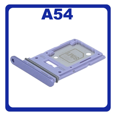 Γνήσια Original Samsung Galaxy A54 (SM-A546V, SM-A546U) SIM Card Tray + Micro SD Tray Slot Υποδοχέας Βάση Θήκη Κάρτας SIM Violet Βιολετί GH98-48072D (Service Pack By Samsung)