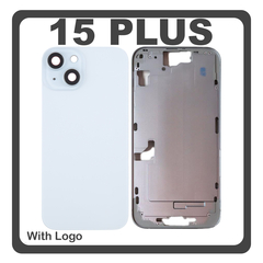 HQ OEM Συμβατό Με Apple iPhone 15 Plus, iPhone 15+ (A3094, A2847) Rear Back Battery Cover Middle Frame + Housing Πίσω Κάλυμμα Καπάκι Πλάτη Μπαταρίας - Σασί + Camera Lens Τζαμάκι Κάμερας + Side Keys + Sim Tray + Magsafe Blue Μπλε (Premium A+)