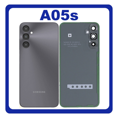 HQ OEM Συμβατό Με Samsung Galaxy A05s 4G (SM-A057F, SM-A057F/DS) Rear Back Battery Cover + Camera Lens Πίσω Κάλυμμα Καπάκι Πλάτη Μπαταρίας + Τζαμάκι Κάμερας Black Μαύρο (Premium A+)