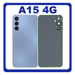 HQ OEM Συμβατό Με Samsung Galaxy A15 4G (SM-A155F, SM-A155F/DSN) Rear Back Battery Cover + Camera Lens Πίσω Κάλυμμα Καπάκι Πλάτη Μπαταρίας + Τζαμάκι Κάμερας Optimistic Blue Μπλε (Premium A+)