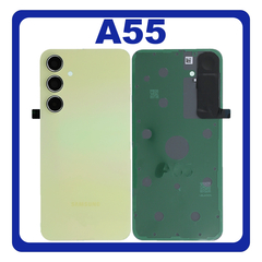 HQ OEM Συμβατό Με Samsung Galaxy A55 5G (SM-A556V, SM-A556B) Rear Back Battery Cover + Camera Lens Πίσω Κάλυμμα Καπάκι Πλάτη Μπαταρίας + Τζαμάκι Κάμερας Lemon Κίτρινο​ (Premium A+)