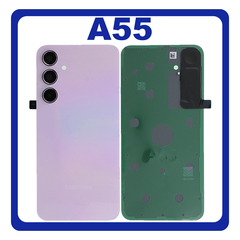 HQ OEM Συμβατό Με Samsung Galaxy A55 5G (SM-A556V, SM-A556B) Rear Back Battery Cover + Camera Lens Πίσω Κάλυμμα Καπάκι Πλάτη Μπαταρίας + Τζαμάκι Κάμερας Lilac Ροζ (Premium A+)