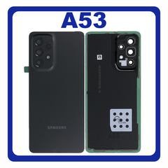 HQ OEM Συμβατό Με Samsung Galaxy A53 5G (SM-A536B, SM-A536B/DS) Rear Back Battery Cover + Camera Lens Πίσω Κάλυμμα Καπάκι Πλάτη Μπαταρίας + Τζαμάκι Κάμερας Black Μαύρο (Premium A+)