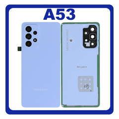 HQ OEM Συμβατό Με Samsung Galaxy A53 5G (SM-A536B, SM-A536B/DS) Rear Back Battery Cover + Camera Lens Πίσω Κάλυμμα Καπάκι Πλάτη Μπαταρίας + Τζαμάκι Κάμερας Blue Μπλε (Premium A+)