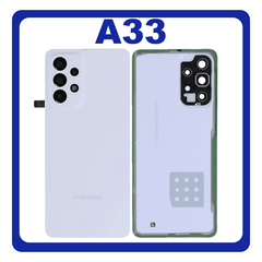 HQ OEM Συμβατό Με Samsung Galaxy A33 5G (SM-A336E, SM-A336B) Rear Back Battery Cover + Camera Lens Πίσω Κάλυμμα Καπάκι Πλάτη Μπαταρίας + Τζαμάκι Κάμερας White Άσπρο (Premium A+)