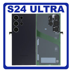 HQ OEM Συμβατό Με Samsung Galaxy S24 Ultra 5G (SM-S928B, SM-S928B/DS) Rear Back Battery Cover + Camera Lens Πίσω Κάλυμμα Καπάκι Πλάτη Μπαταρίας + Τζαμάκι Κάμερας Titanium Violet Βιολετί (Premium A+)