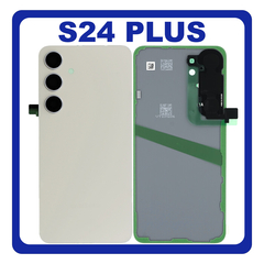 HQ OEM Συμβατό Με Samsung Galaxy S24 Plus, S24+ (SM-S926B, SM-S926B/DS) Rear Back Battery Cover Πίσω Κάλυμμα Καπάκι Μπαταρίας + Camera Lens Τζαμάκι Κάμερας Amber Yellow Κίτρινο (Premium A+)