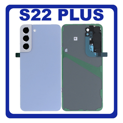 Γνήσια Original Samsung Galaxy S22 Plus 5G , S22+ 5G (SM-S906B, SM-S906B/DS) Rear Back Battery Cover Πίσω Καπάκι Πλάτη Μπαταρίας + Camera Lens Τζαμάκι Κάμερας Blue Μπλε GH82-27444H (Service Pack By Samsung)