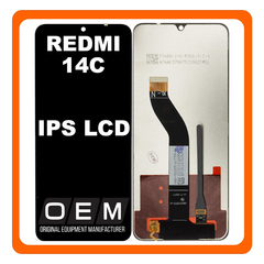 HQ OEM Συμβατό Με Xiaomi Redmi 14C (2411DRN47C, 2409BRN2CA), Poco C75 (2410FPCC5G)​ IPS LCD Display Screen Assembly Οθόνη + Touch Screen Digitizer Μηχανισμός Αφής Black Μαύρο (Premium A+)